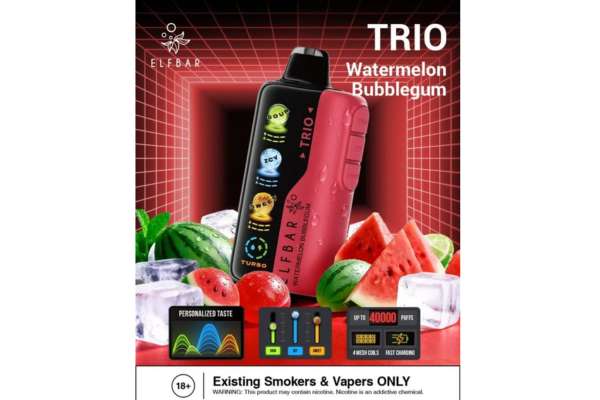 Elf Bar Trio Watermelon Bubblegum 40k Puffs Gurgaon